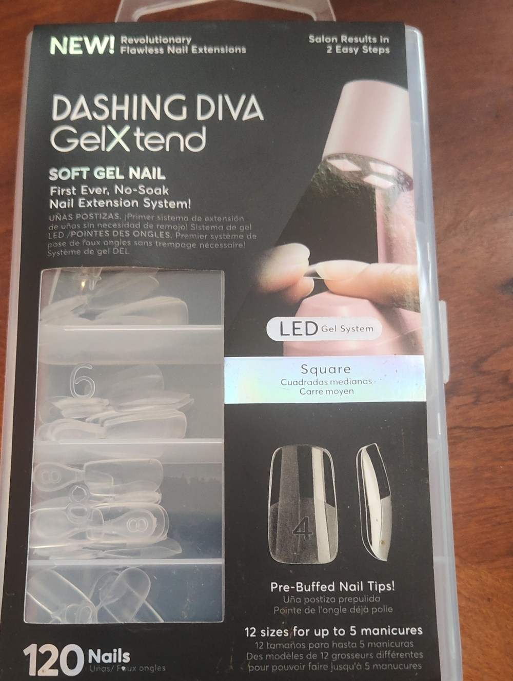 Dashing Diva GelXtend Soft Gel Nail Tips - White Square (120 Nails)